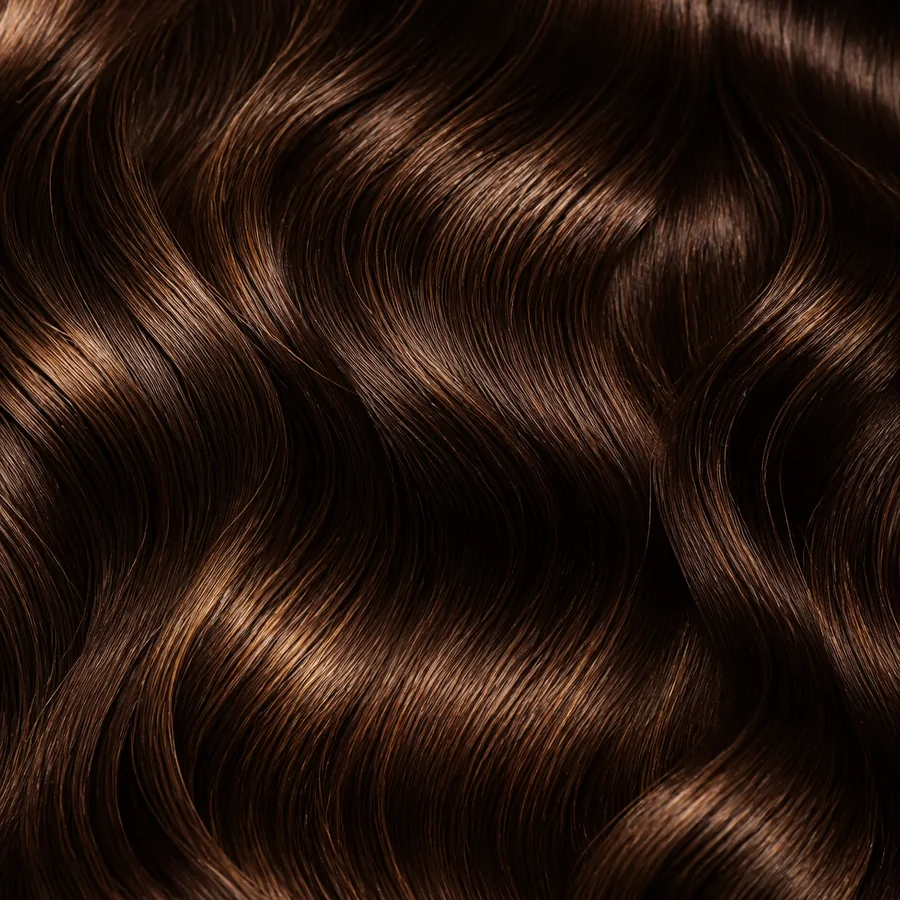 Glossy chestnut brown hair texture